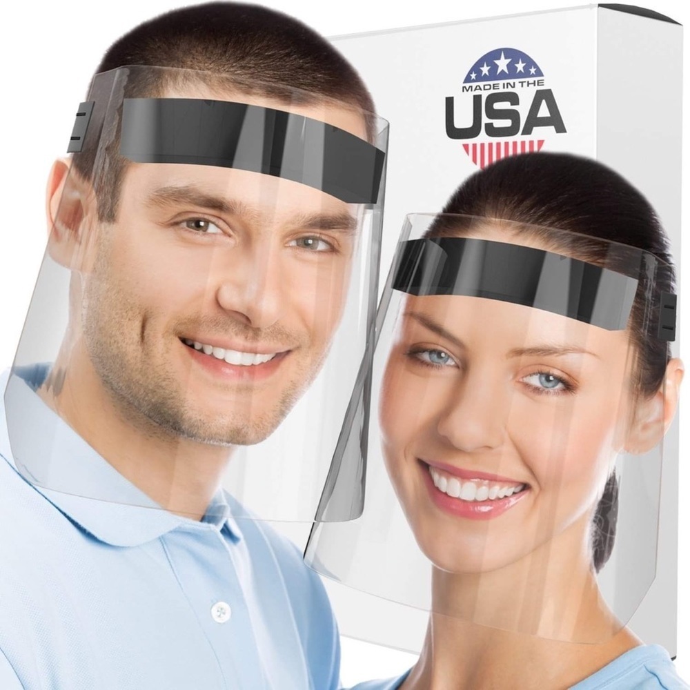 NWB! Velcro Adjustable Face Shields Mask Set of 2